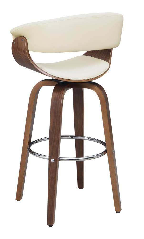 Zion - Zion Upholstered Swivel Bar Stool Walnut and Ecru