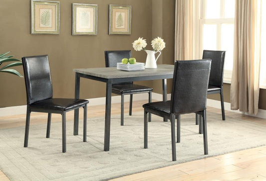 Garza - Garza 5-piece Dining Room Set Weathered Grey and Black