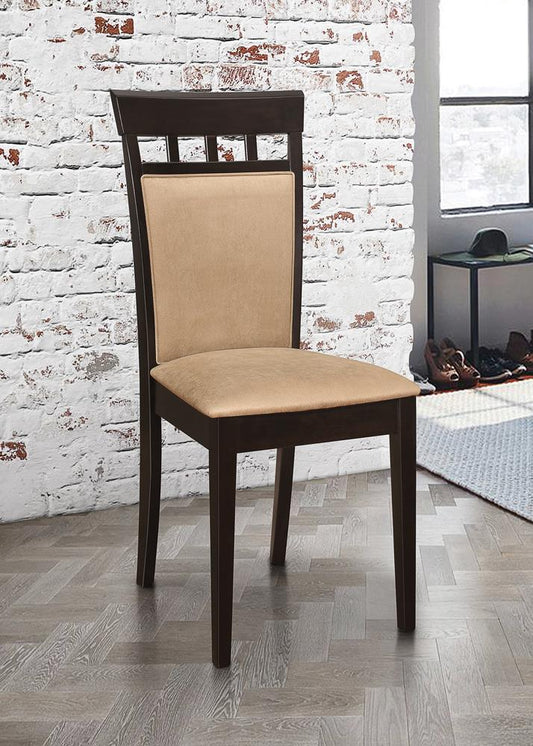 Gabriel - Gabriel Upholstered Side Chairs Cappuccino and Tan (Set of 2)