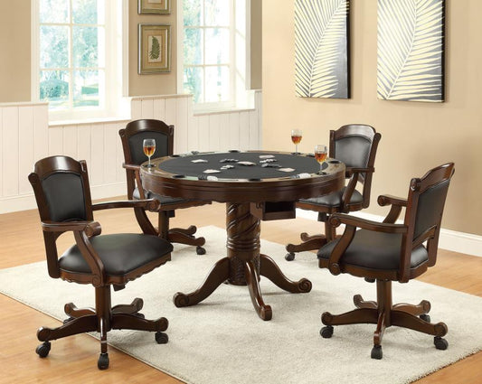 Turk - Turk 5-piece Game Table Set Tobacco and Black