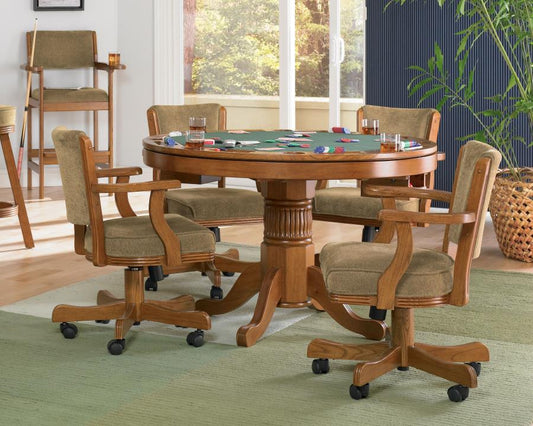 Mitchell - Mitchell 5-piece Game Table Set Amber and Brown