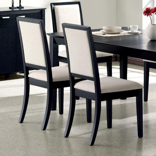Louise - Louise Upholstered Dining Side Chairs Black and Cream (Set of 2)