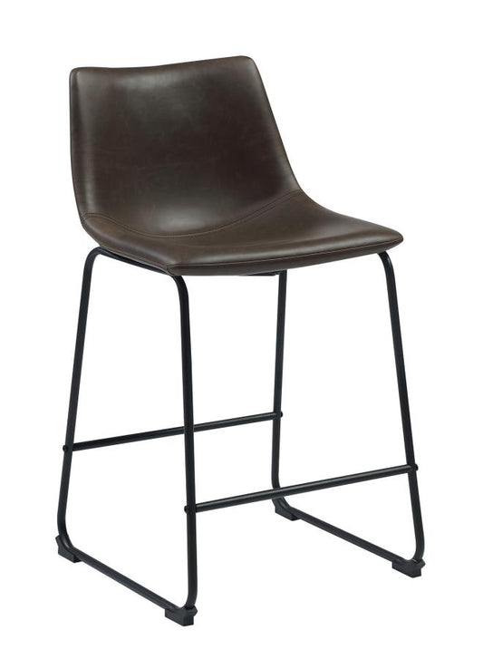 Michelle - Michelle Armless Counter Height Stools Two-tone Brown and Black (Set of 2)