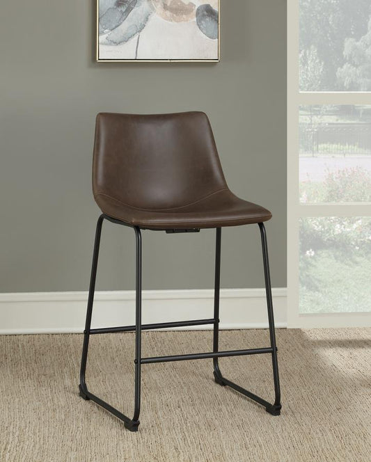 Michelle - Michelle Armless Counter Height Stools Two-tone Brown and Black (Set of 2)