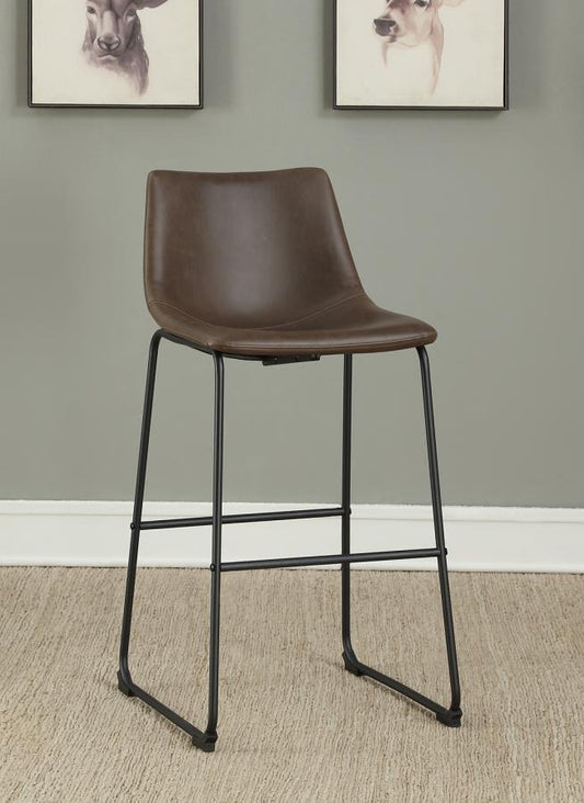 Michelle - Michelle Armless Bar Stools Two-tone Brown and Black (Set of 2)