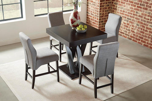 Mulberry - Mulberry Upholstered Counter Height Stools Grey and Cappuccino (Set of 2)