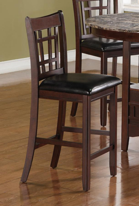 Lavon - Lavon Upholstered Counter Height Stools Black and Espresso (Set of 2)