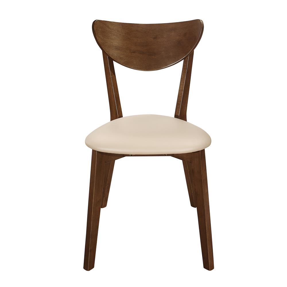 Kersey - Kersey Dining Side Chairs with Curved Backs Beige and Chestnut (Set of 2)