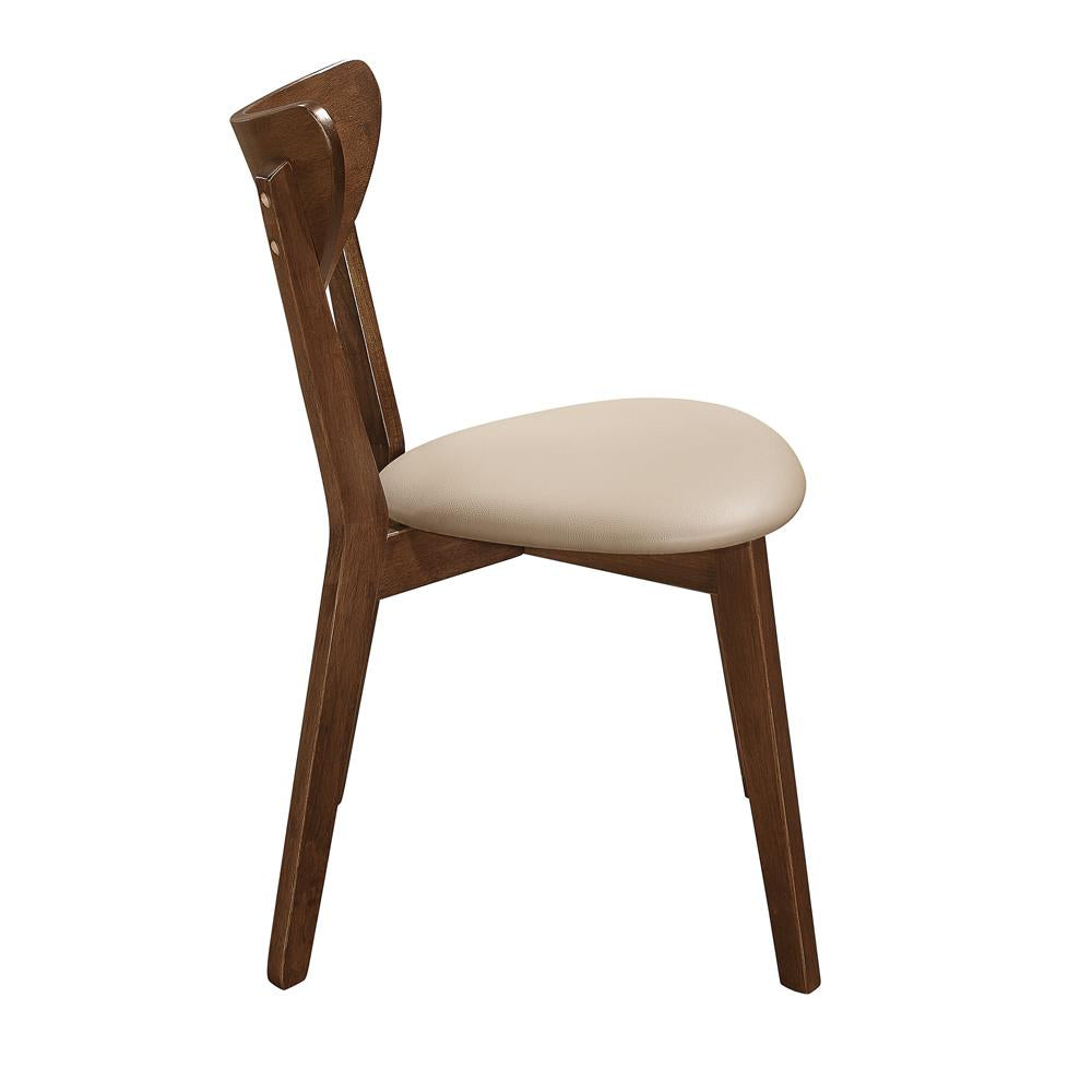Kersey - Kersey Dining Side Chairs with Curved Backs Beige and Chestnut (Set of 2)