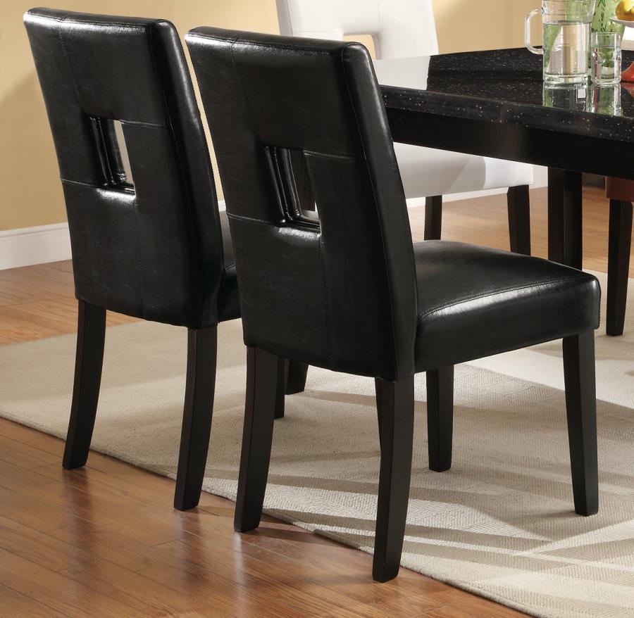 Shannon - Shannon Open Back Upholstered Dining Chairs Black (Set of 2)