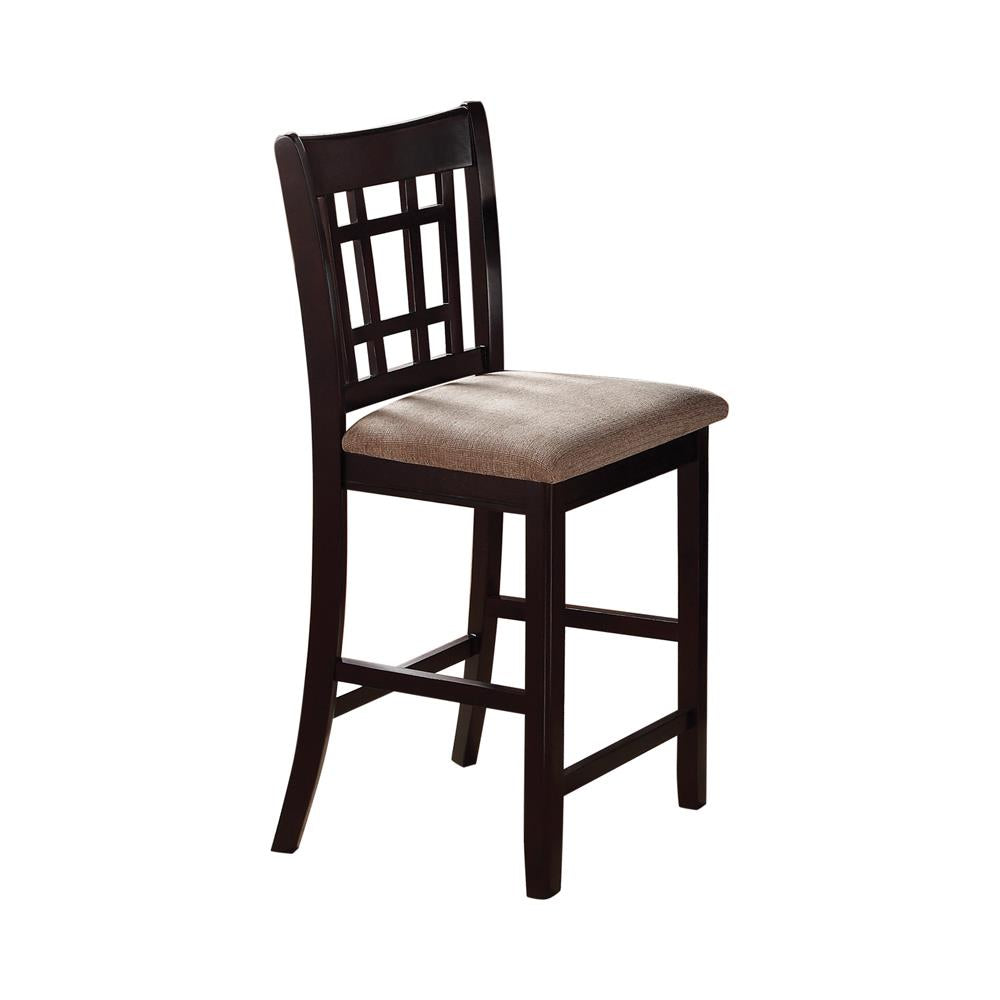 Lavon - Lavon Lattice Back Counter Stools Tan and Espresso (Set of 2)