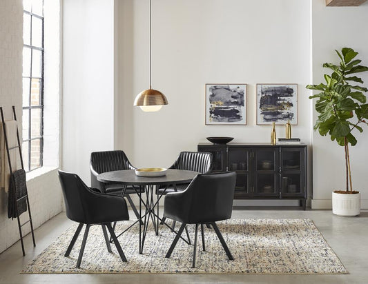 Rennes - Rennes Round Table Black and Gunmetal