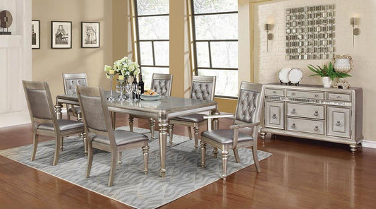 Danette - Danette Rectangular Dining Table with Leaf Metallic Platinum