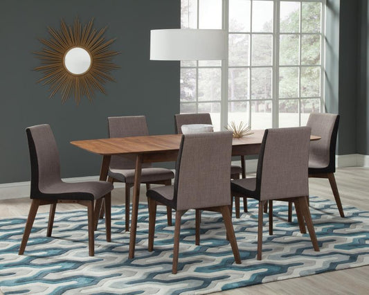 Redbridge - Redbridge 5-piece Dining Room Set Natural Walnut and Grey