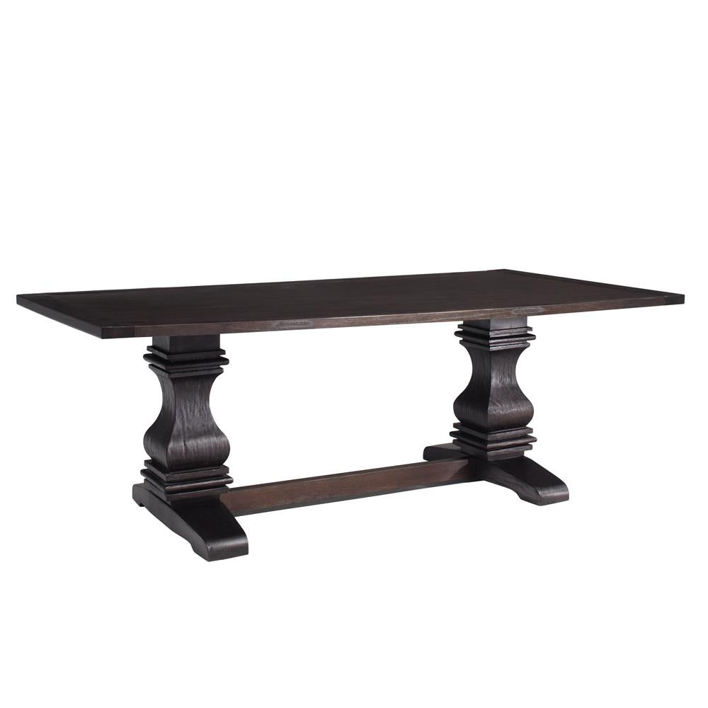 Parkins - Parkins Double Pedestals Dining Table Rustic Espresso