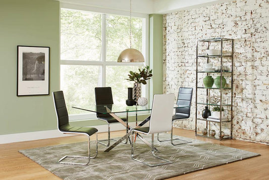 Carmelo - Carmelo 5-piece Rectangular Dining Set Chrome and Black