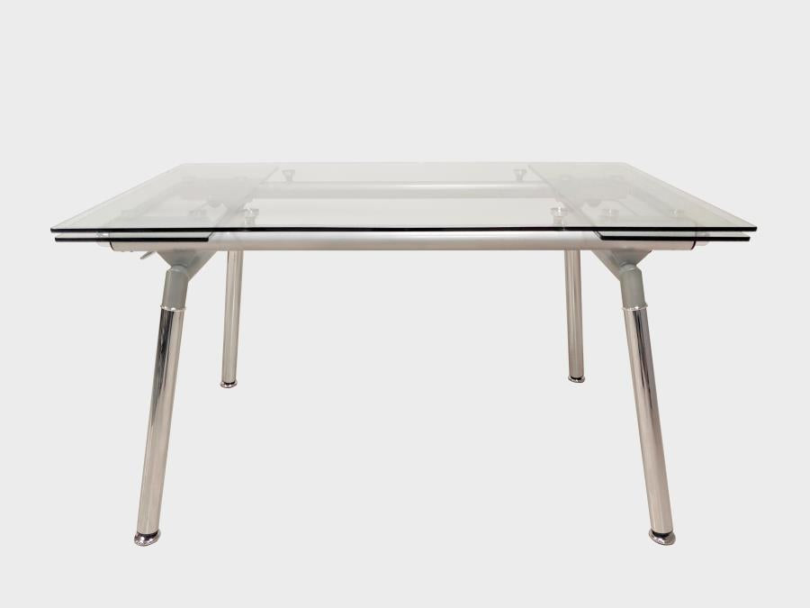Sonnett - Sonnett Expandable Glass Top Dining Table Chrome and Clear