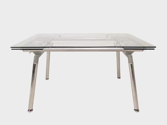 Sonnett - Sonnett Expandable Glass Top Dining Table Chrome and Clear
