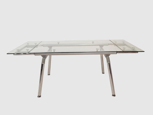 Sonnett - Sonnett Expandable Glass Top Dining Table Chrome and Clear
