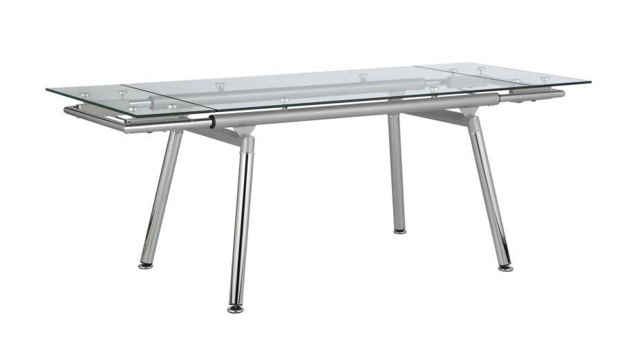 Sonnett - Sonnett Expandable Glass Top Dining Table Chrome and Clear