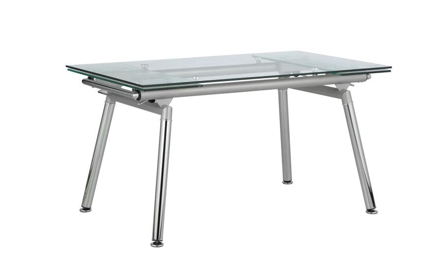 Sonnett - Sonnett Expandable Glass Top Dining Table Chrome and Clear