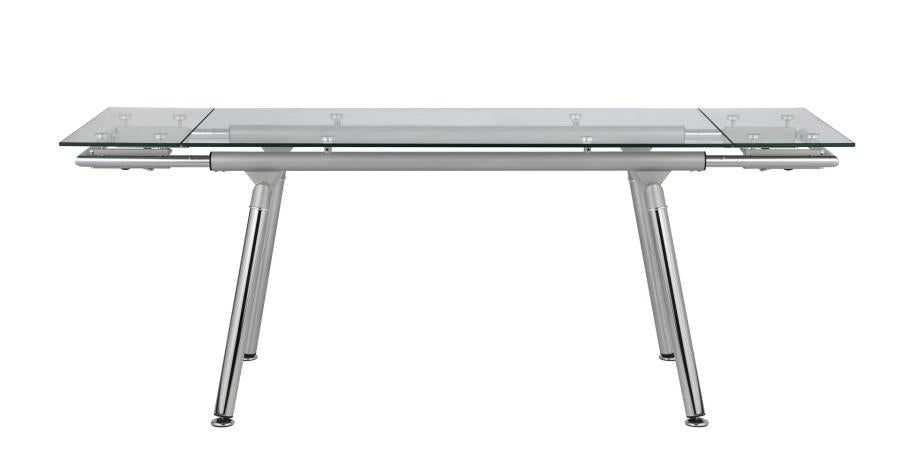 Sonnett - Sonnett Expandable Glass Top Dining Table Chrome and Clear