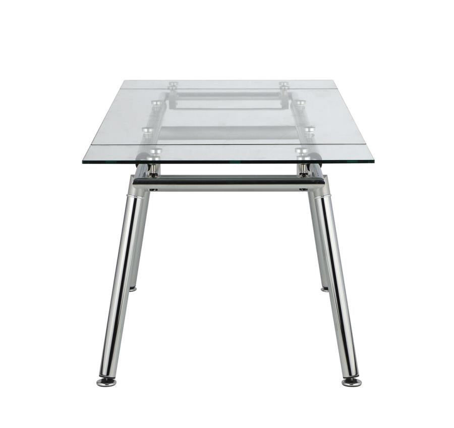 Sonnett - Sonnett Expandable Glass Top Dining Table Chrome and Clear
