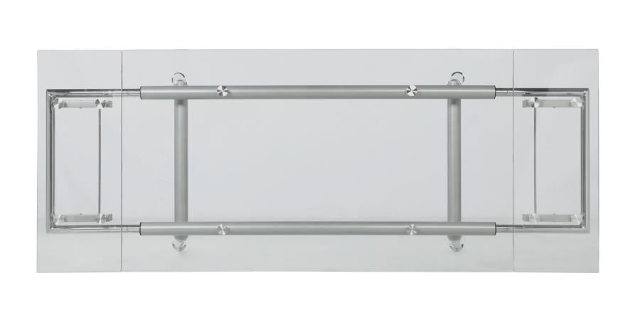 Sonnett - Sonnett Expandable Glass Top Dining Table Chrome and Clear