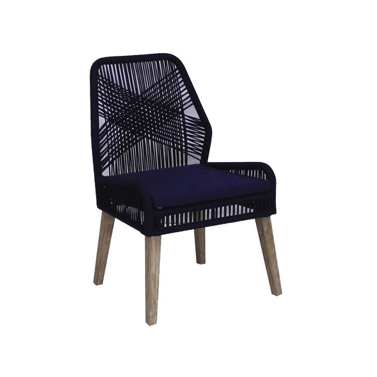 Nakia - Nakia Woven Rope Dining Chairs Dark Navy (Set of 2)