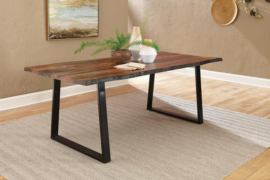 Ditman - Ditman Live Edge Dining Table Grey Sheesham and Black