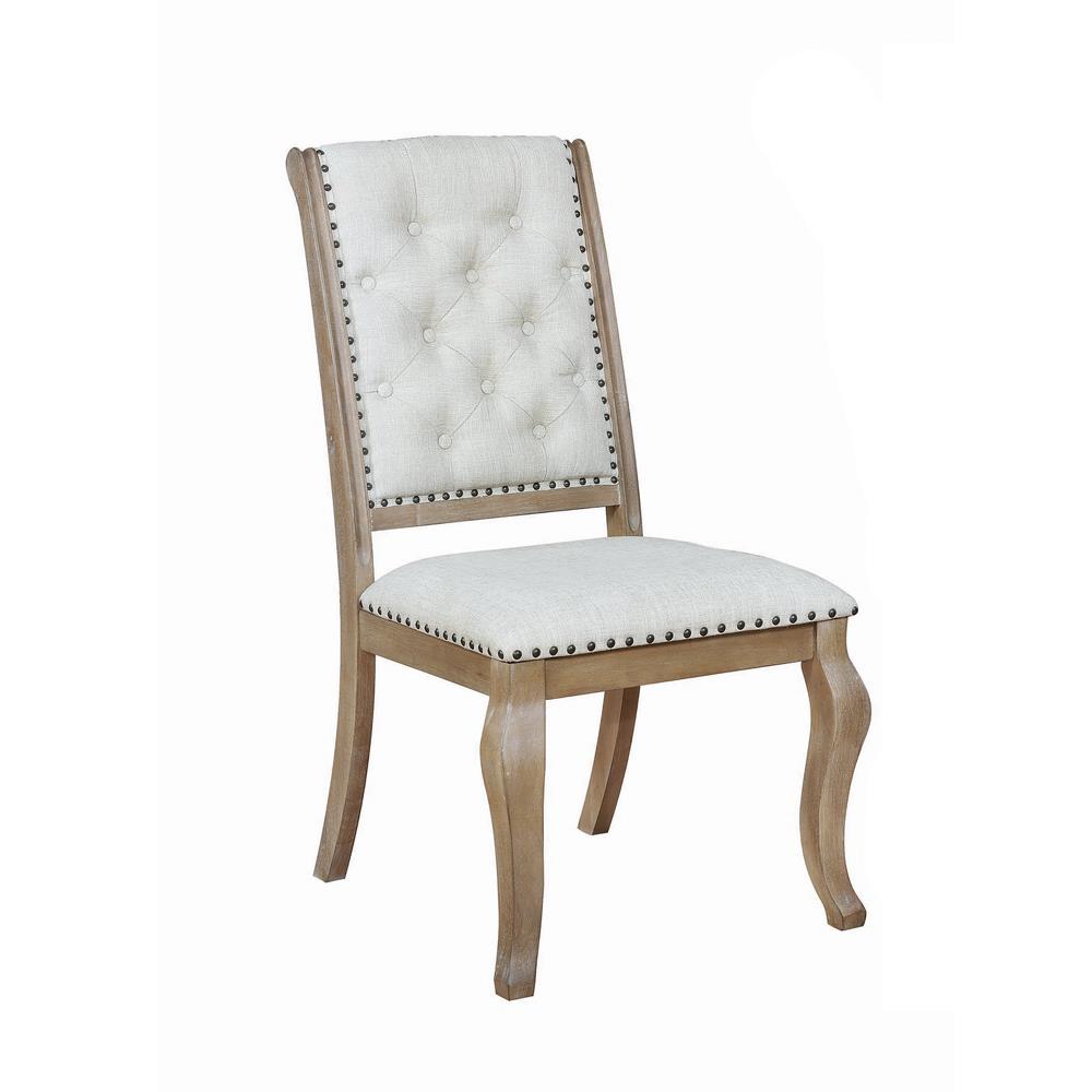 Brockway - Brockway Cove Tufted Side Chairs Cream and Barley Brown (Set of 2)