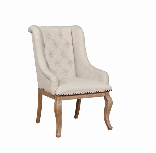 Brockway - Brockway Cove Tufted Arm Chairs Cream and Barley Brown (Set of 2)