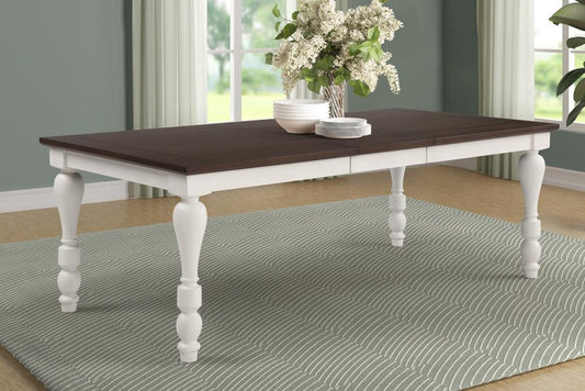 Madelyn - Madelyn Dining Table with Extension Leaf Dark Cocoa and Coastal White