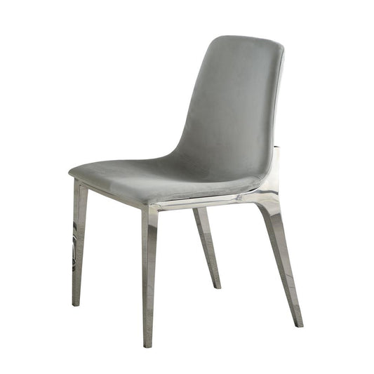 Irene - Irene Upholstered Side Chairs Light Grey and Chrome (Set of 4)