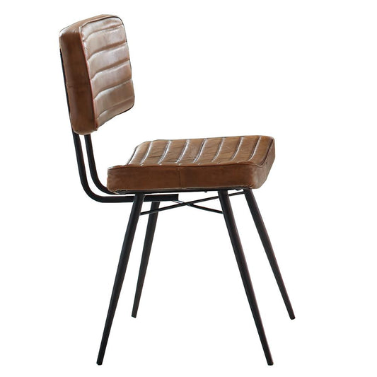 Misty - Misty Padded Side Chairs Camel and Black (Set of 2)