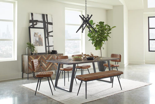 Misty - Misty Sled Leg Dining Table Grey Sheesham and Gunmetal