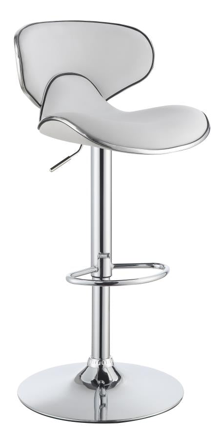 Edenton - Edenton Upholstered Adjustable Height Bar Stools White and Chrome (Set of 2)
