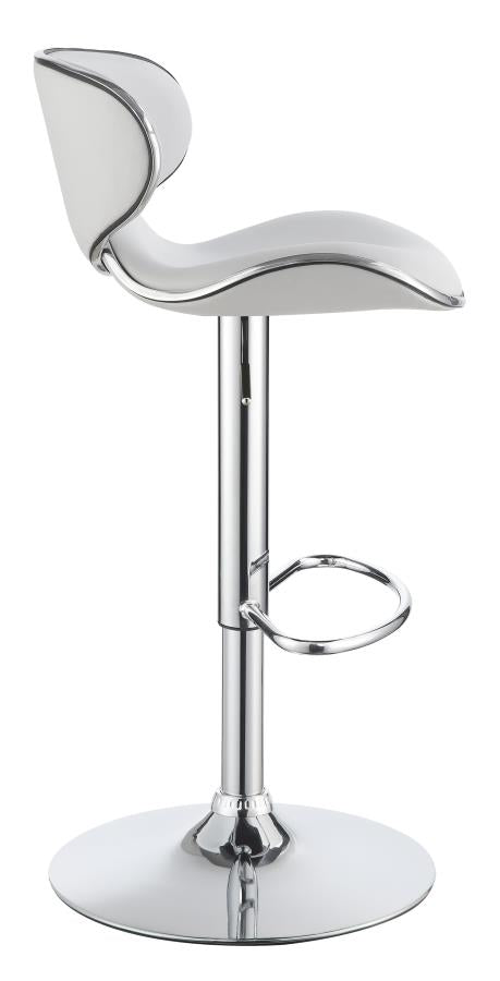 Edenton - Edenton Upholstered Adjustable Height Bar Stools White and Chrome (Set of 2)