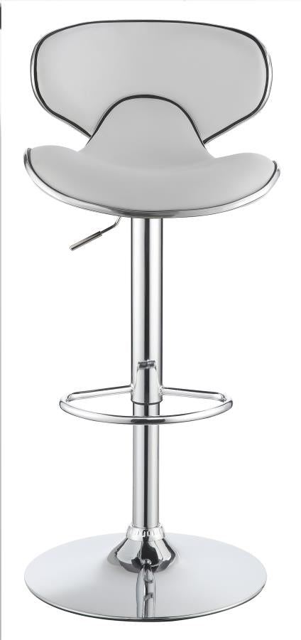 Edenton - Edenton Upholstered Adjustable Height Bar Stools White and Chrome (Set of 2)