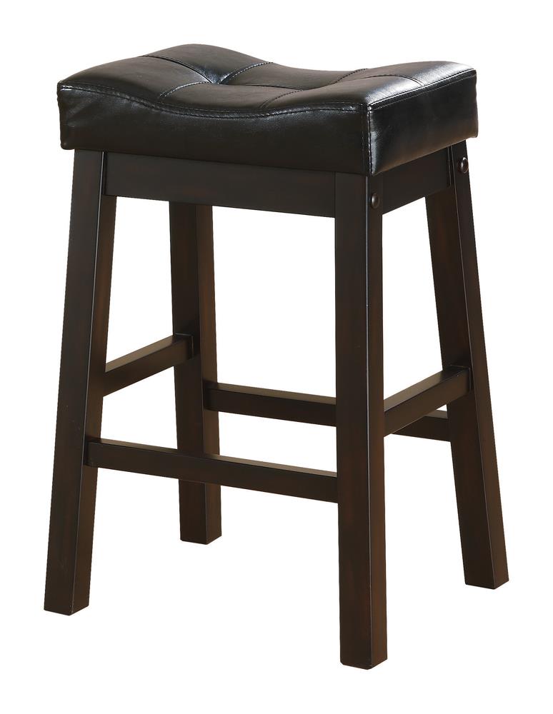 Donald - Donald Upholstered Counter Height Stools Black and Cappuccino (Set of 2)