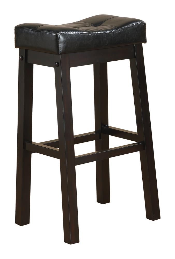 Donald - Donald Upholstered Bar Stools Black and Cappuccino (Set of 2)