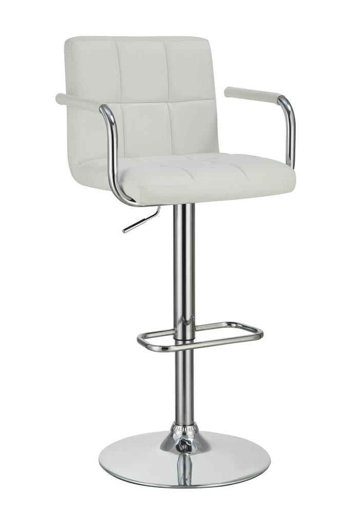 Palomar - Palomar Adjustable Height Bar Stool White and Chrome