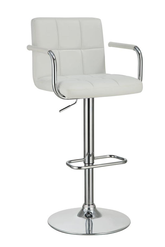 Palomar - Palomar Adjustable Height Bar Stool White and Chrome