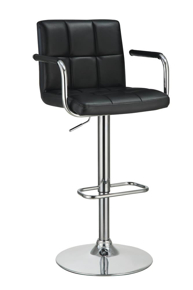 Palomar - Palomar Adjustable Height Bar Stool Black and Chrome