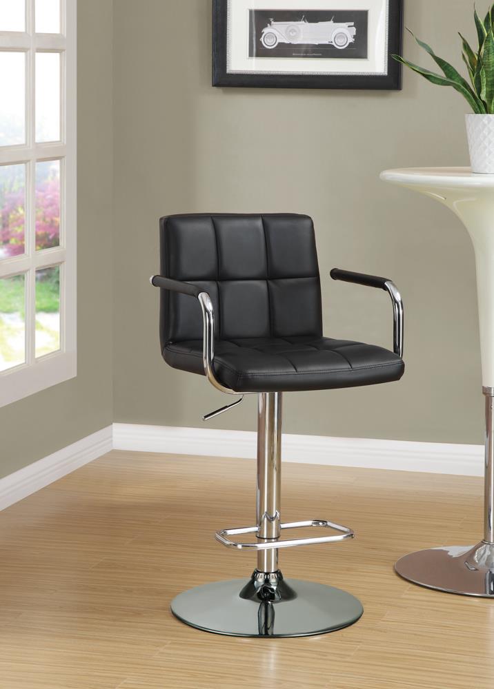 Palomar - Palomar Adjustable Height Bar Stool Black and Chrome