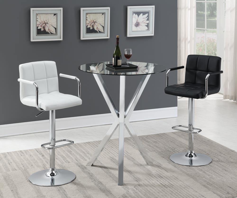 Palomar - Palomar Adjustable Height Bar Stool Black and Chrome