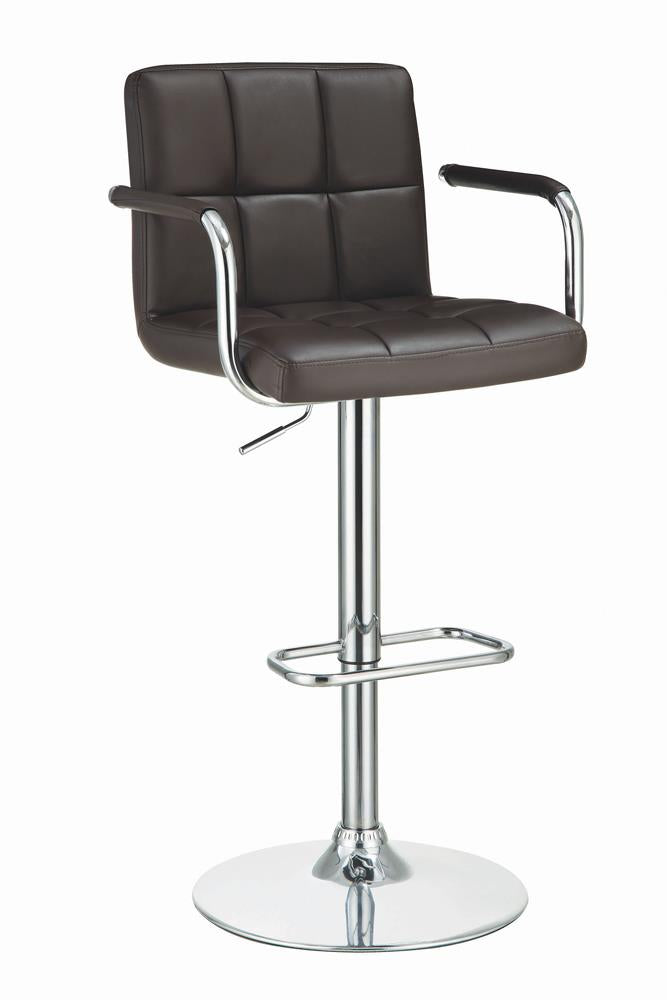 Palomar - Palomar Adjustable Height Bar Stool Brown and Chrome