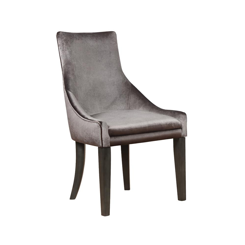 Mindy - Mindy Upholstered Demi Wing Chairs Grey (Set of 2)
