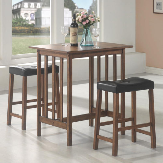 Oleander - Oleander 3-piece Counter Height Set Nut Brown