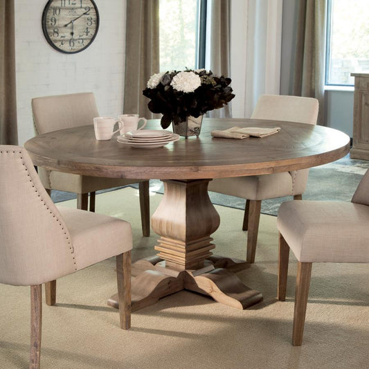Florence - Florence Round Pedestal Dining Table Rustic Smoke